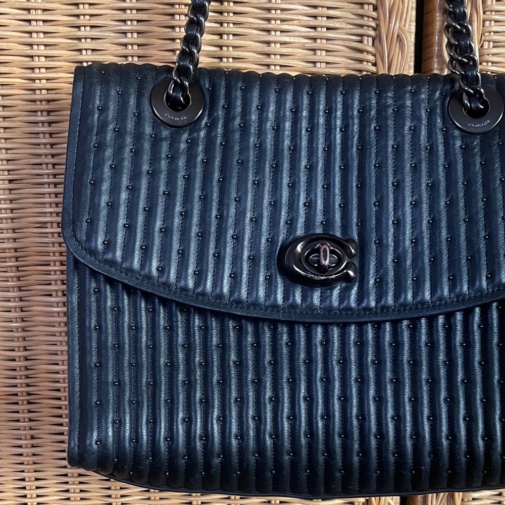 Coach Parker Black Quilted Shoulder Bag